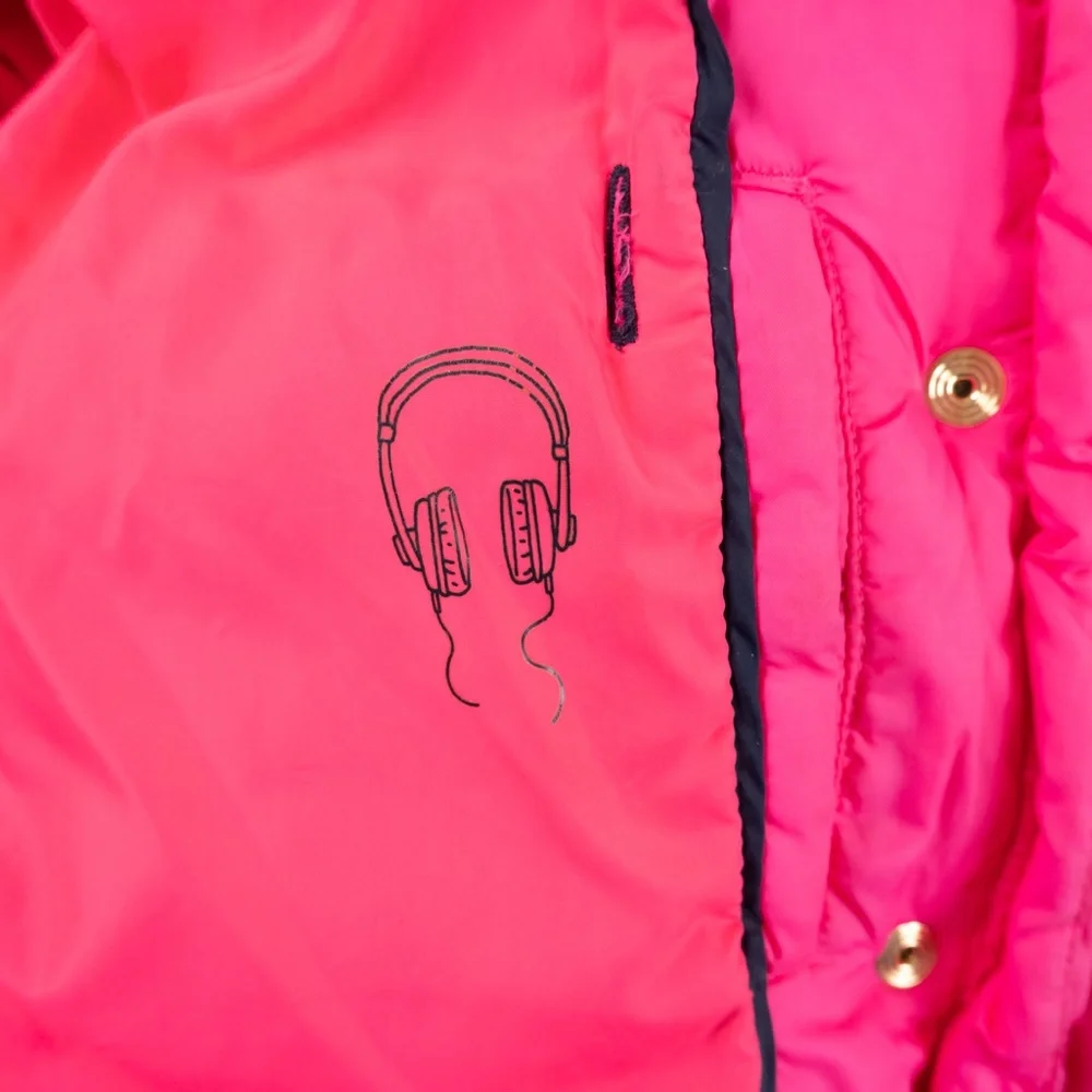 KATE SPADE X Gap Kids girl's neon hot pink puffer jacket size XXL